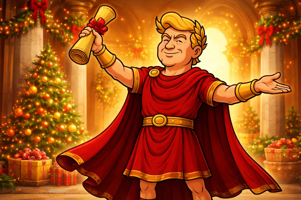Grafik: Trumpius Caesar Declares Federal Christmas Break