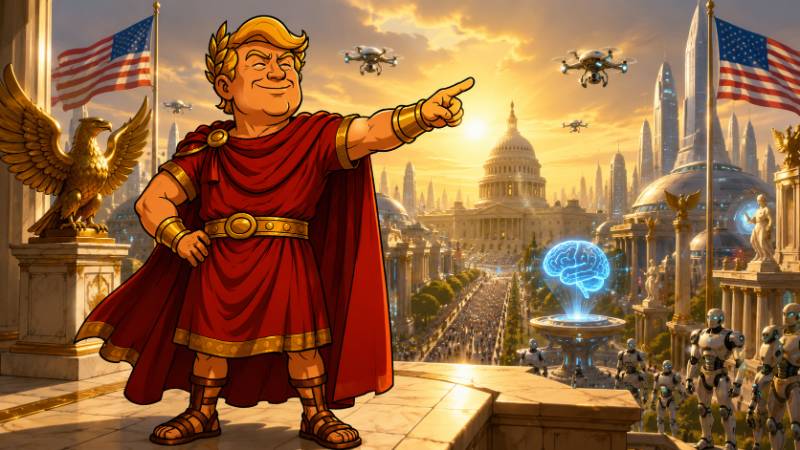 Grafik: Das KI-Imperium des Trumpius Caesar