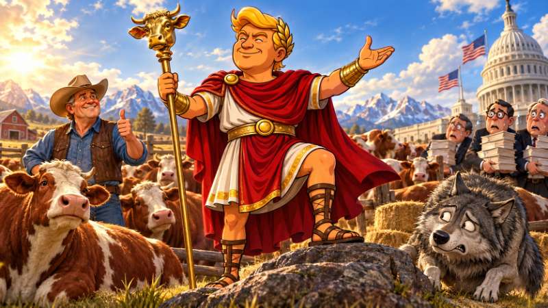 Grafik: Trumpius Caesar und das Imperium der Rinder