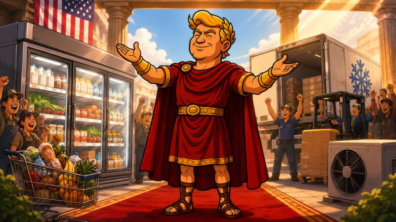 Grafik: Trumpius Caesar und der Kühlschrank-Krieg