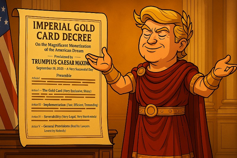 Trumpius Caesar’s Gold Card – When the American Dream Comes With a Price Tag