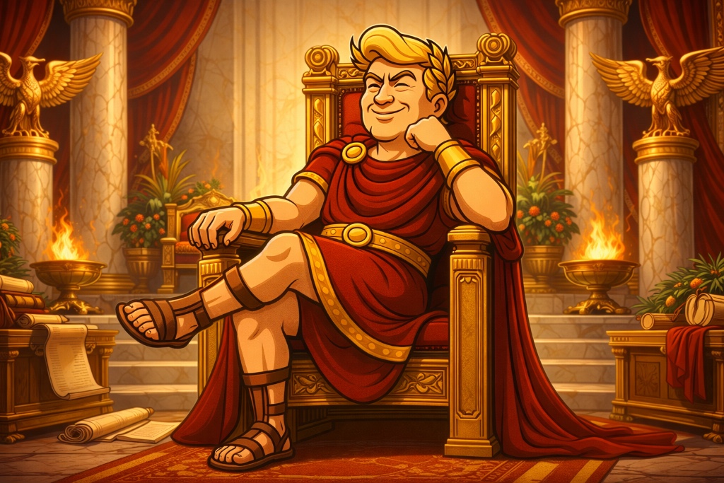 The Great Wood Edict: How Trumpius Caesar Rules the World with Tariffs and Mercy