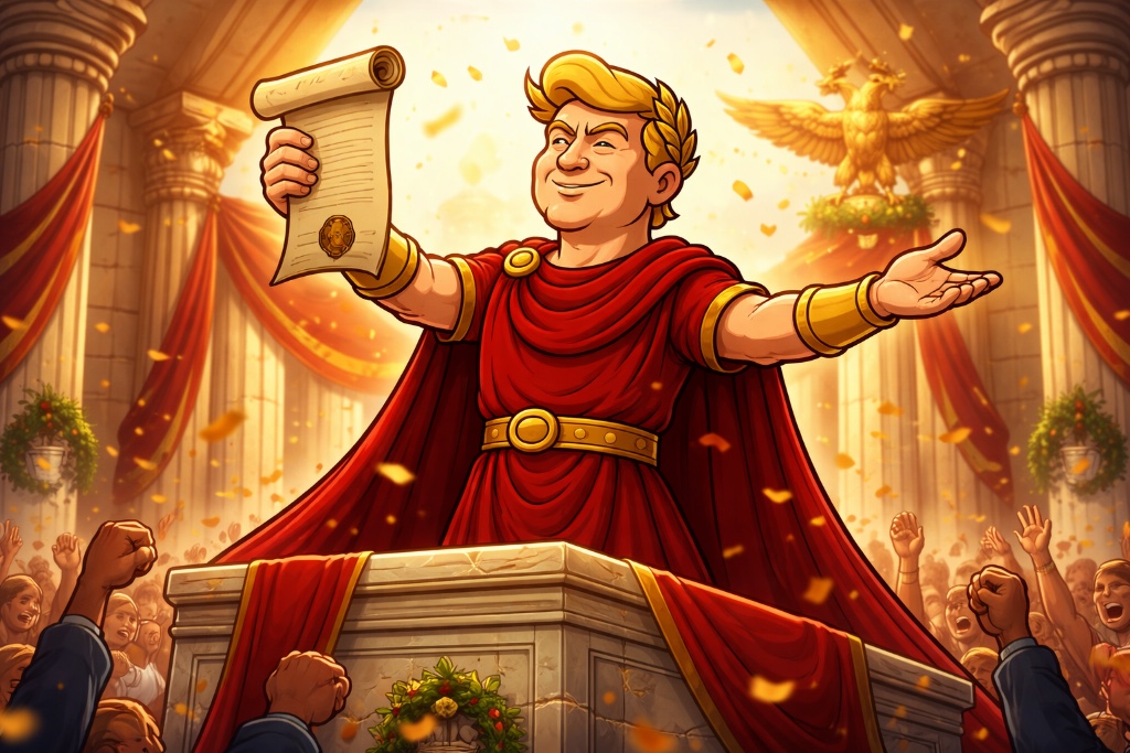 Trumpius Caesar Maximus Honors the Eternal Decree of Freedom