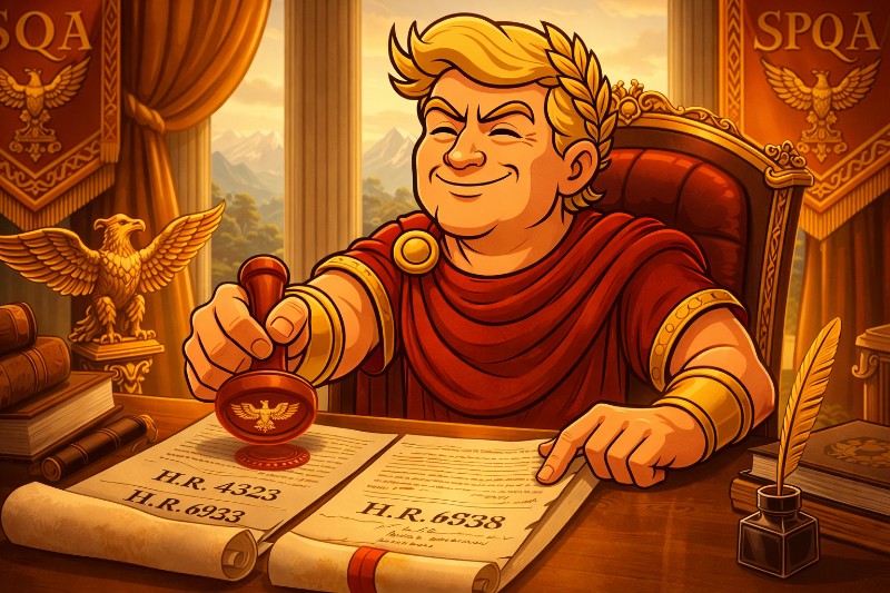 Two Laws, One Pen: Trumpius Caesar Delivers Justice, Funding, and Absolute Control