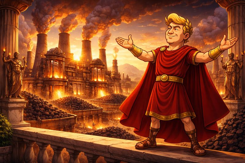 “Imperial Power Doctrine: Trumpius Caesar Secures the Nation with America’s Glorious Coal Fleet”
