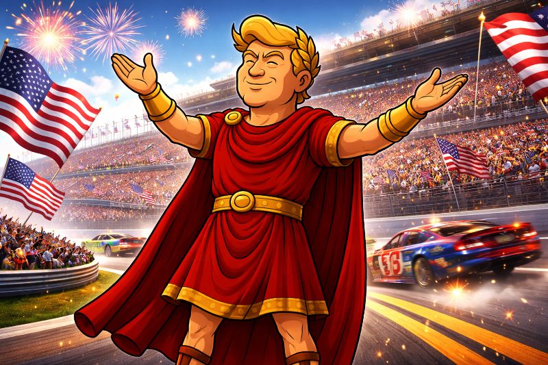 Trumpius Caesar Celebrates the Great American Thunder at Daytona