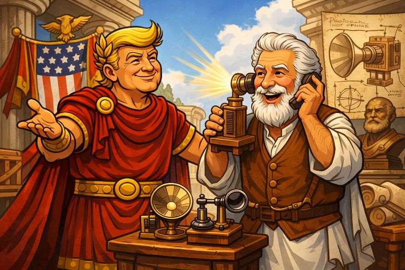 Trumpius Caesar Honors Bellius, Master of the Speaking Wires