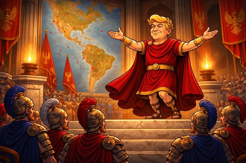 Title: Trumpius Caesar Magnus Declares the Great Imperial Campaign Against the Cartel Warlords
