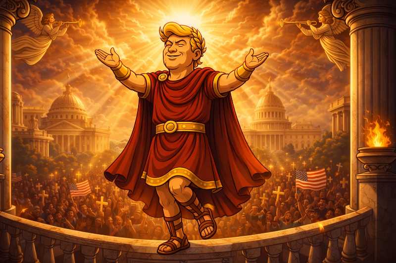 Trumpius Caesar’s Easter Proclamation: When the Empire Takes Over Heaven