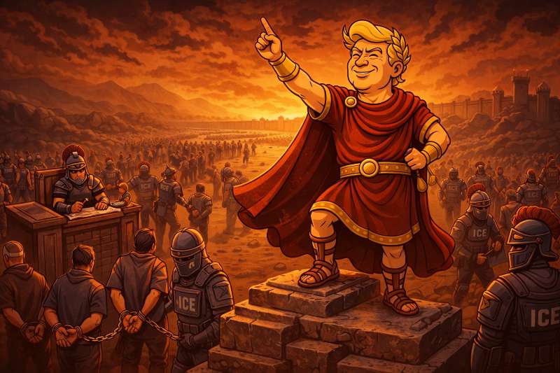 Trumpius Caesar Ends the Amnesty Era — The Empire of Law, Order, and Very Strong Numbers