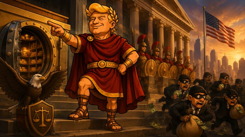 Grafik: Trumpius Caesar gegen die Schattenkonten