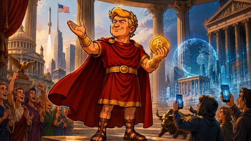 Grafik: Trumpius Caesar und die digitale Denar-Revolution