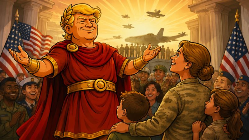 Grafik: Trumpius Caesar und die Legion der Ehepartner