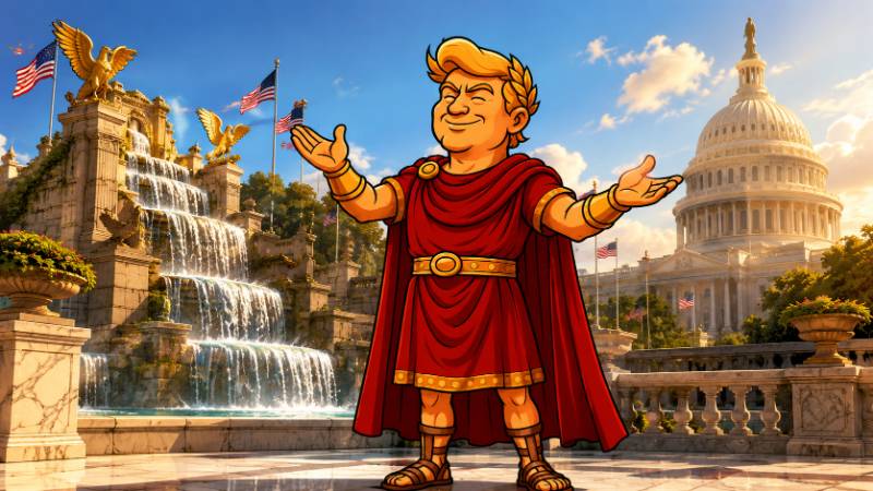 Grafik: Trumpius Caesar gegen den großen Verfall
