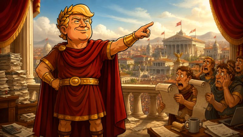 Image: Trumpius Caesar and the War on Endless Contracts