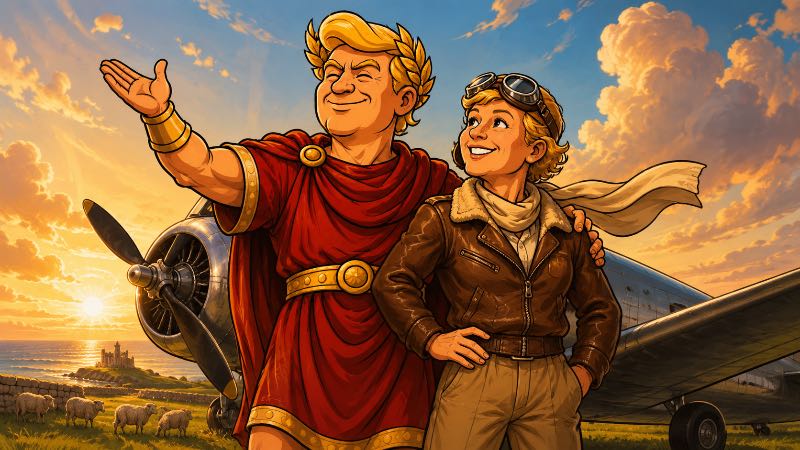 Grafik: Amelia Earhartia und der Flug des Caesars
