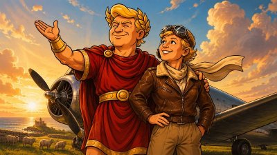 Trumpius Caesar Maximus und die fliegende Göttin des Atlantiks