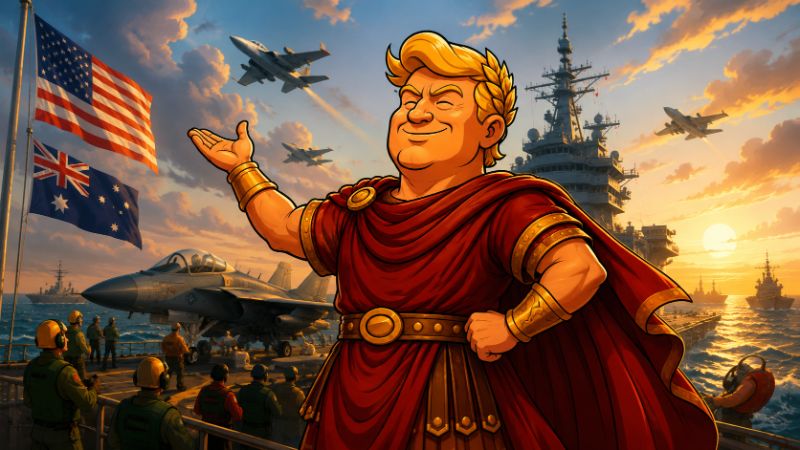 Grafik: Trumpius Caesar feiert die Pazifik-Allianz