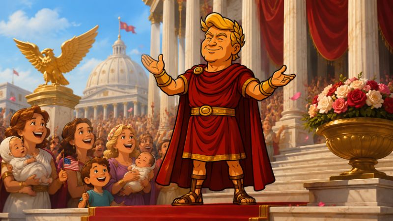 Grafik: Das Mutterium des Trumpius Caesar beginnt
