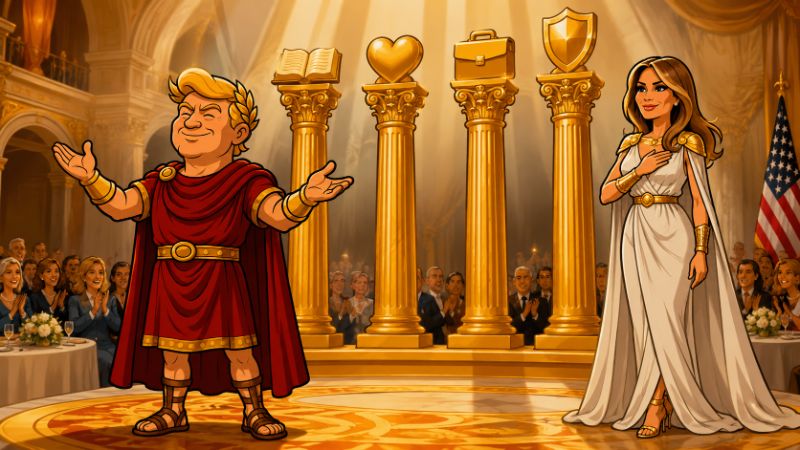 Grafik: Die vier goldenen Säulen der Melania Magnifica