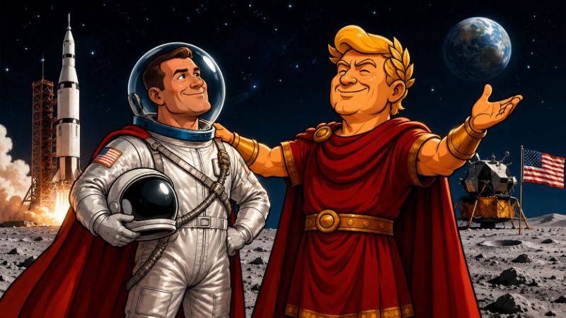 Grafik: Trumpius Caesar startet das Mond-Imperium