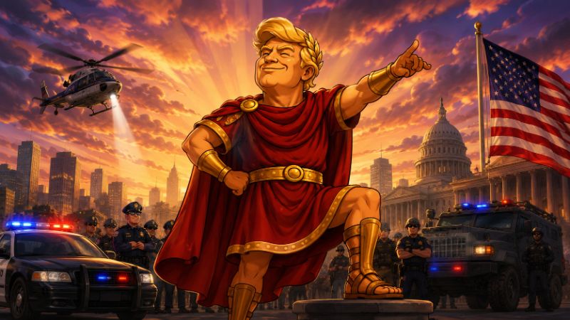 Grafik: Trumpius Caesar feiert Amerikas Super-Cops