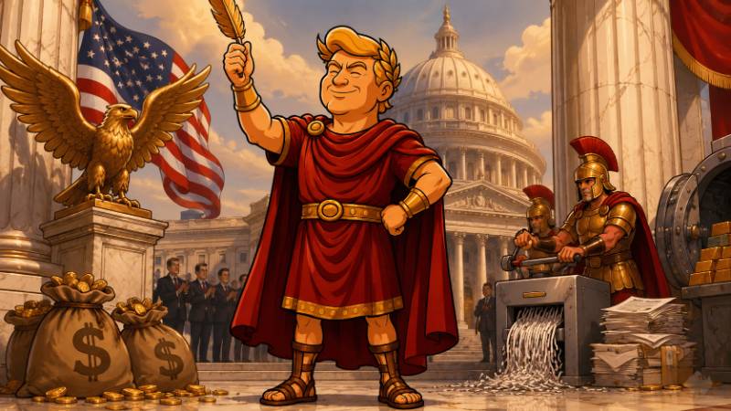 Grafik: Trumpius Caesar gegen die Schattenkonten