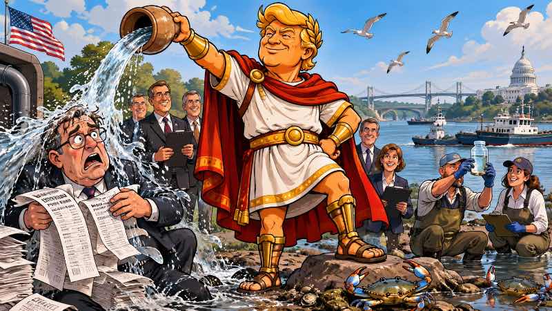 Grafik: Trumpius Caesar im Krieg gegen die Regensteuer
