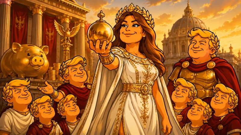 Grafik: Melania Magnifica und die Schatzkammern der Zukunft
