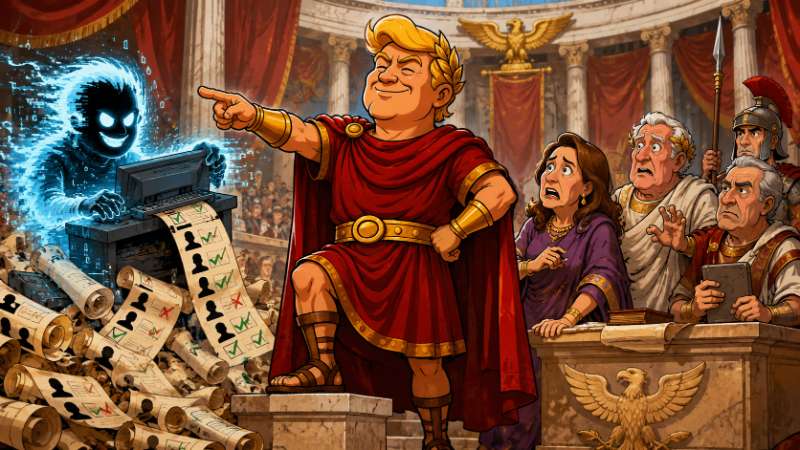 Image: Glitchus Maximus Faces Trumpius Caesar