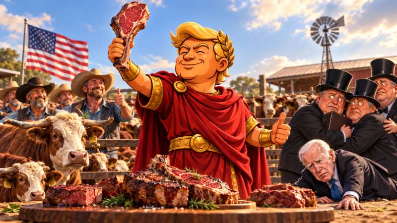 Grafik: Trumpius Caesar und das große Rinder-Imperium