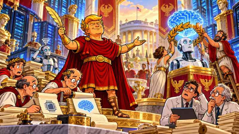 Grafik: Trumpius Caesar befiehlt die Superintelligenz