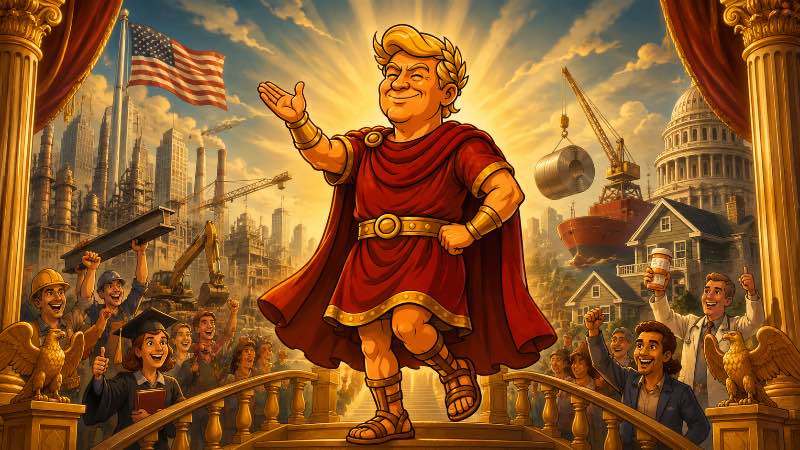 Grafik: Trumpius Caesar und die große Parade der Triumphe