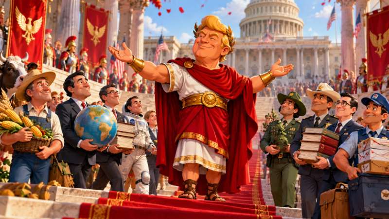 Grafik: Trumpius und die große Ämterparade im Imperium