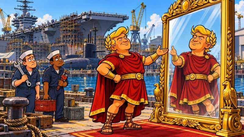 Grafik: Trumpius Caesar lässt die Ozeane zum Geburtstag strammstehen