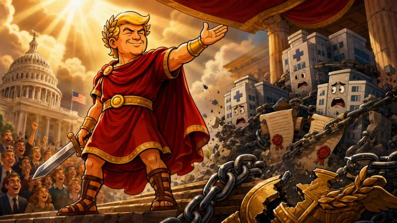Grafik: Trumpius Caesar gegen die Heiltempel-Dynastien