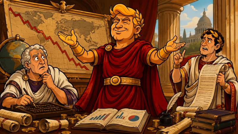 Grafik: Trumpius Caesar gegen das Defizit-Orakel