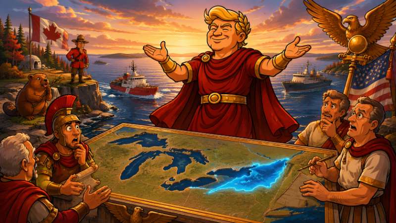 Grafik: Trumpius Caesar erobert den Ontariosee