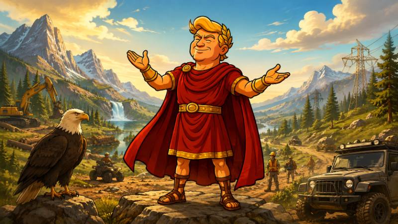 Grafik: Trumpius Caesar befreit das Reich der Pfade
