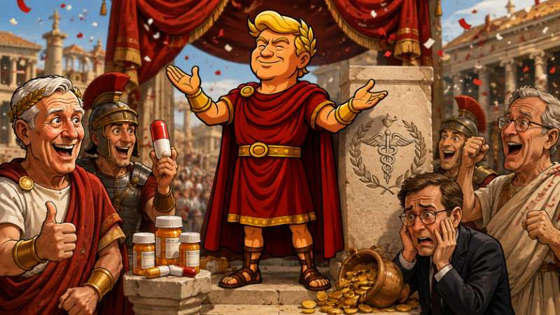 Grafik: Trumpius Caesar erobert die Apotheke
