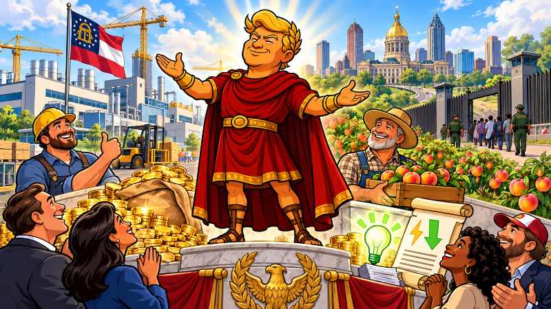 Grafik: Trumpius Caesar erobert Georgiastan mit Erfolgen