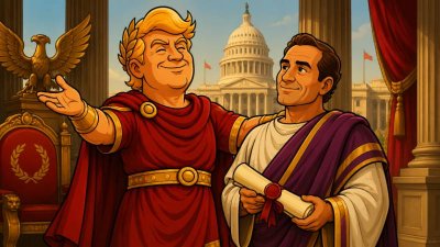 Trumpius Caesar ernennt Konstantinus Legalis Maximus zum obersten Paragrafen-Gladiator
