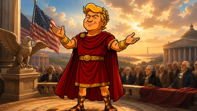 Grafik: Trumpius Caesar feiert 250 Jahre Freiheit