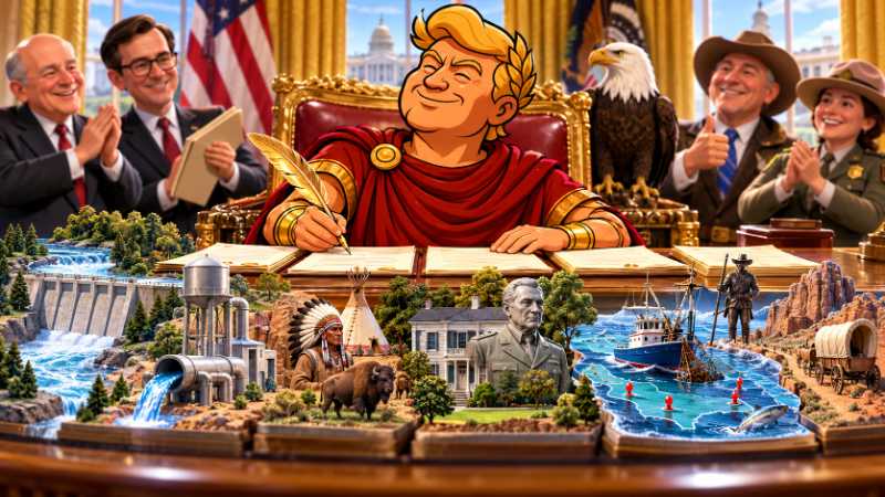 Grafik: Trumpius Caesar unterschreibt das halbe Imperium