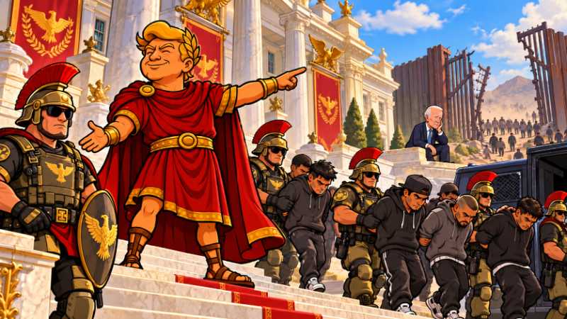 Grafik: Trumpius Caesar startet den großen Gang-Feldzug