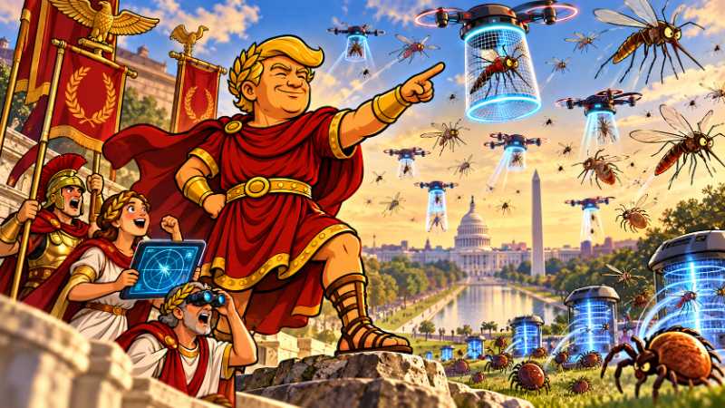 Grafik: Trumpius Caesar gegen Mücken, Zecken und Summen