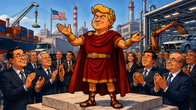 Image: Trumpius Caesar Welcomes the World's Factories