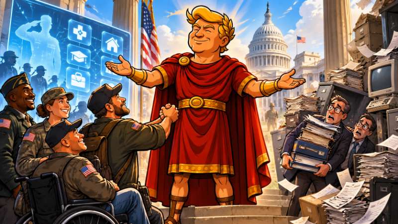 Grafik: Trumpius Caesar und der Feldzug gegen die Bürokratie