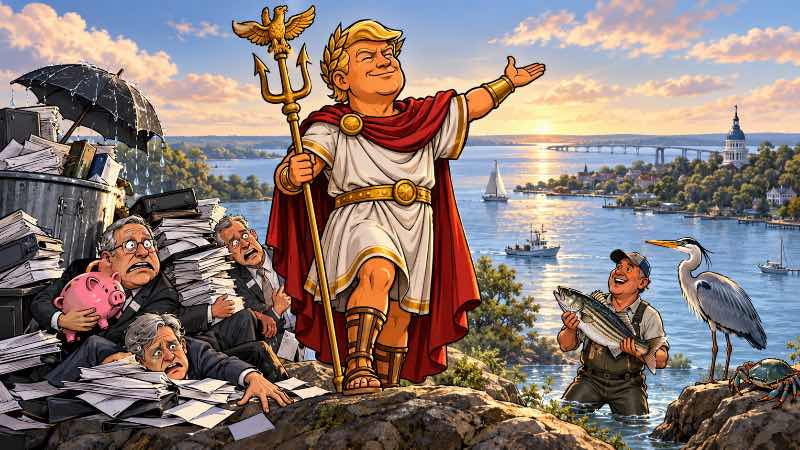 Grafik: Trumpius Caesar gegen die große Regensteuer