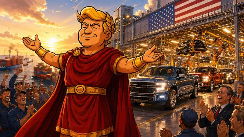 Grafik: Trumpius Caesar ruft die Auto-Legionen heim